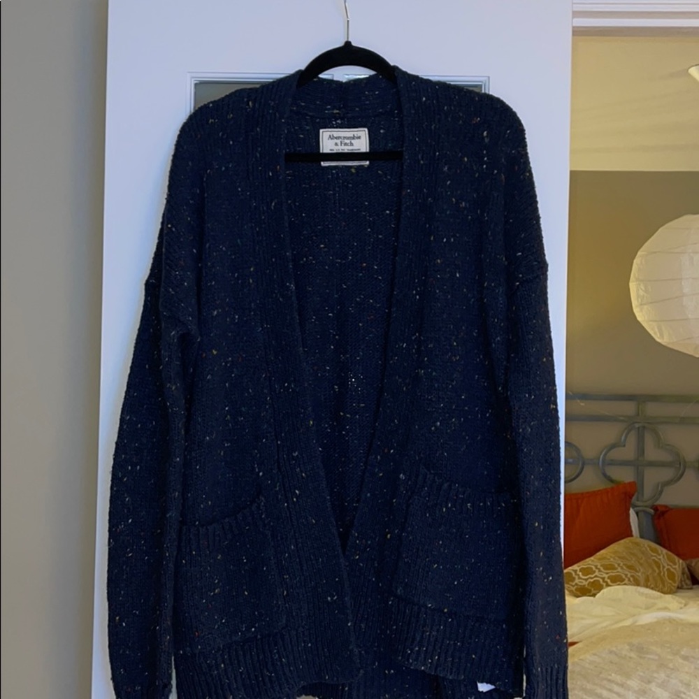 Abercrombie speckled navy knit cardigan